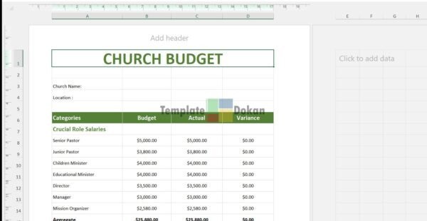 Sample Church Budget Template Us